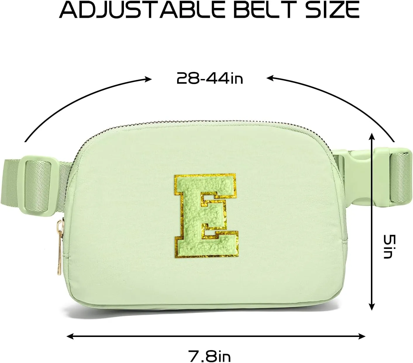 Gitus Gifts for 8 9 10 11 12 Year Old Girls Belt Bag Fanny Pack Crossbody Bags with Initial Letter Patch Cute Stuff Birthday Gifts for Teen Girls Women Personalized Trend Stuff (Light Green-E)