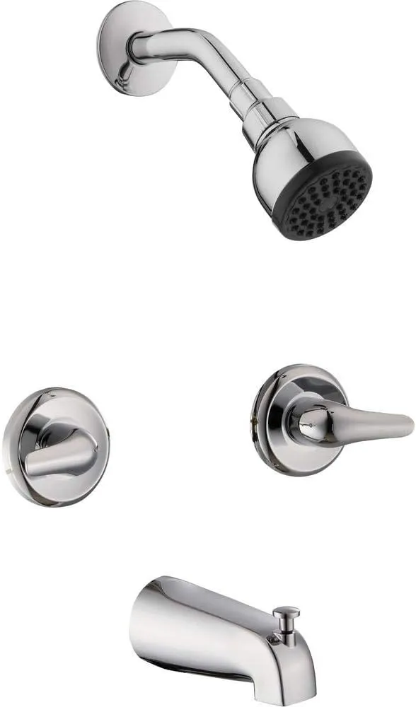 Glacier Bay Aragon 2-Handle 1-Spray Tub and Shower Faucet in Chrome (Valve Included) HD833X-0001