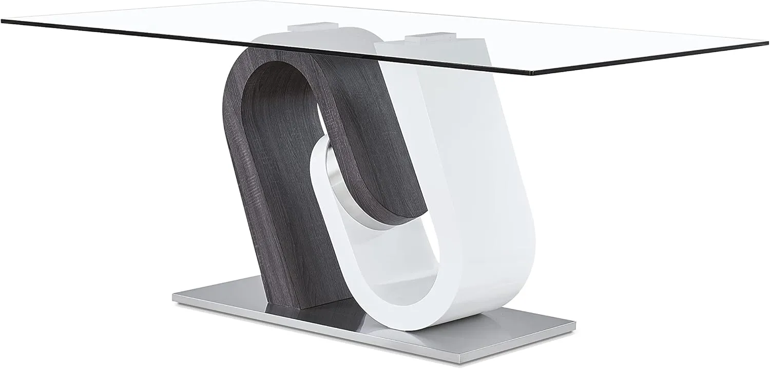 Global Furniture USA Grey and White Base Dining Table