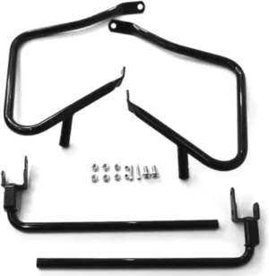 Gloss Black Rear Saddlebag Guards Support Kit Harley Davidson Touring Electra Street Glide Road King Ultra Classic Limited CVO 2014-2023 Saddle Bags Bag Guard Mount Saddlebags # 90200788 Bar Supports