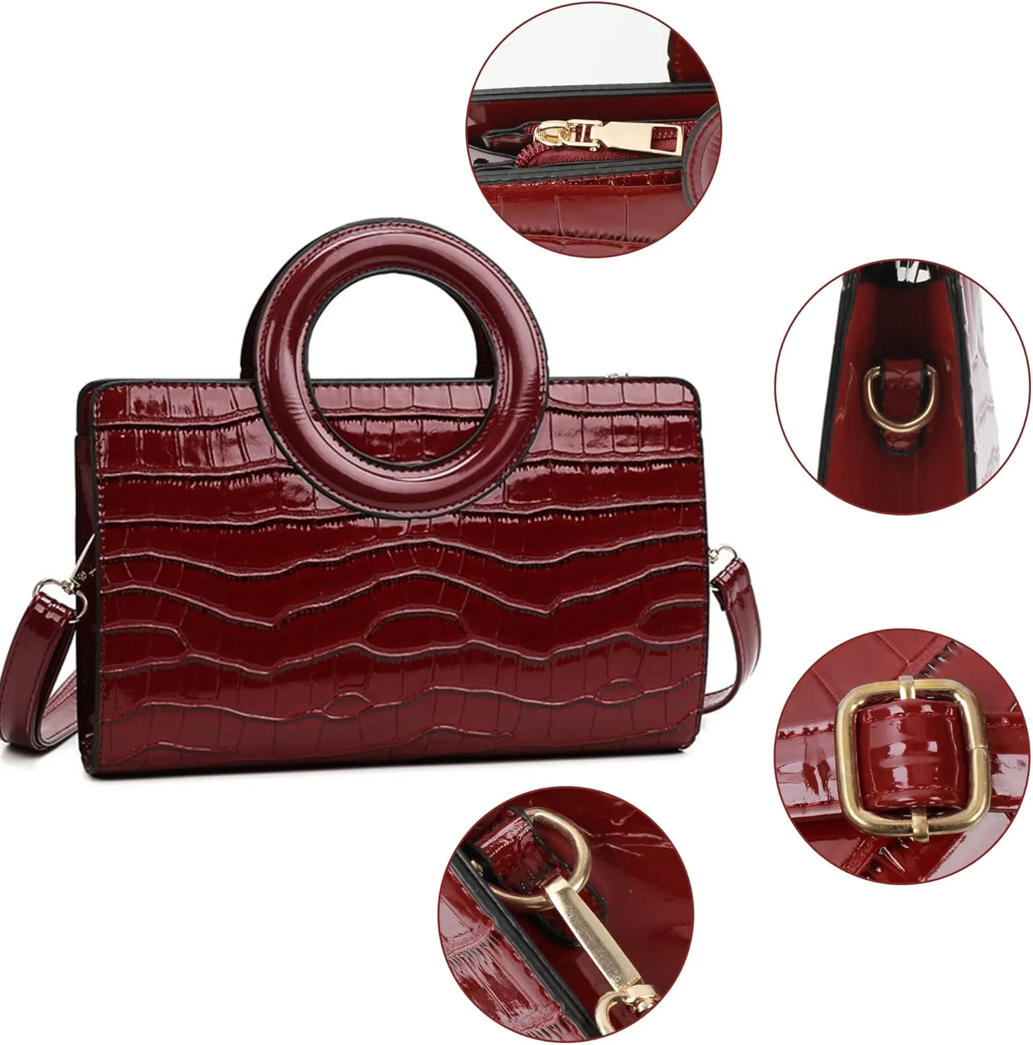 Goclothod Top Handle Satchel Women Vintage Flap Tote Clutch Handbag Crossbody Shoulder Bag Purse