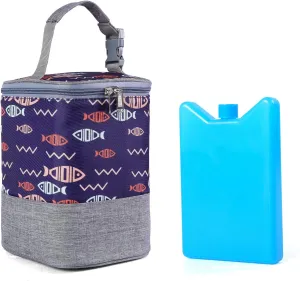 GOGOSO Baby Bottle Bag with Ice Pack Cooler - Insulated Tote for Working Mom, Breastmilk Cooler for Up to 4 Large 8 Ounce Bottles