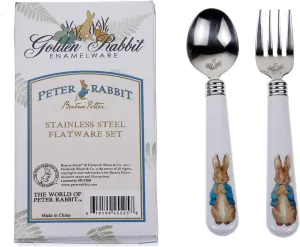 Golden Rabbit Enamelware - Flatware 2-piece Gift Set (Peter Rabbit)