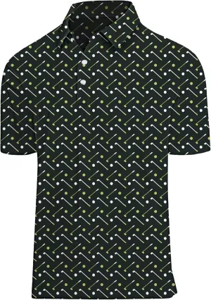 Golf Shirts for Men Printed Performance Moisture Wicking Short Sleeve Dry Fit Polo Shirts