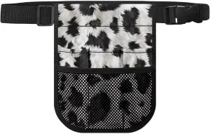 Gomyblomy Nurse Fanny Pack for Work, Black White Cow Print Kit Practical Waist Bag for Nurse Doctors Fanny Pack for Basics Nurse Utility Belt Organizer Pouch with Gear Pockets