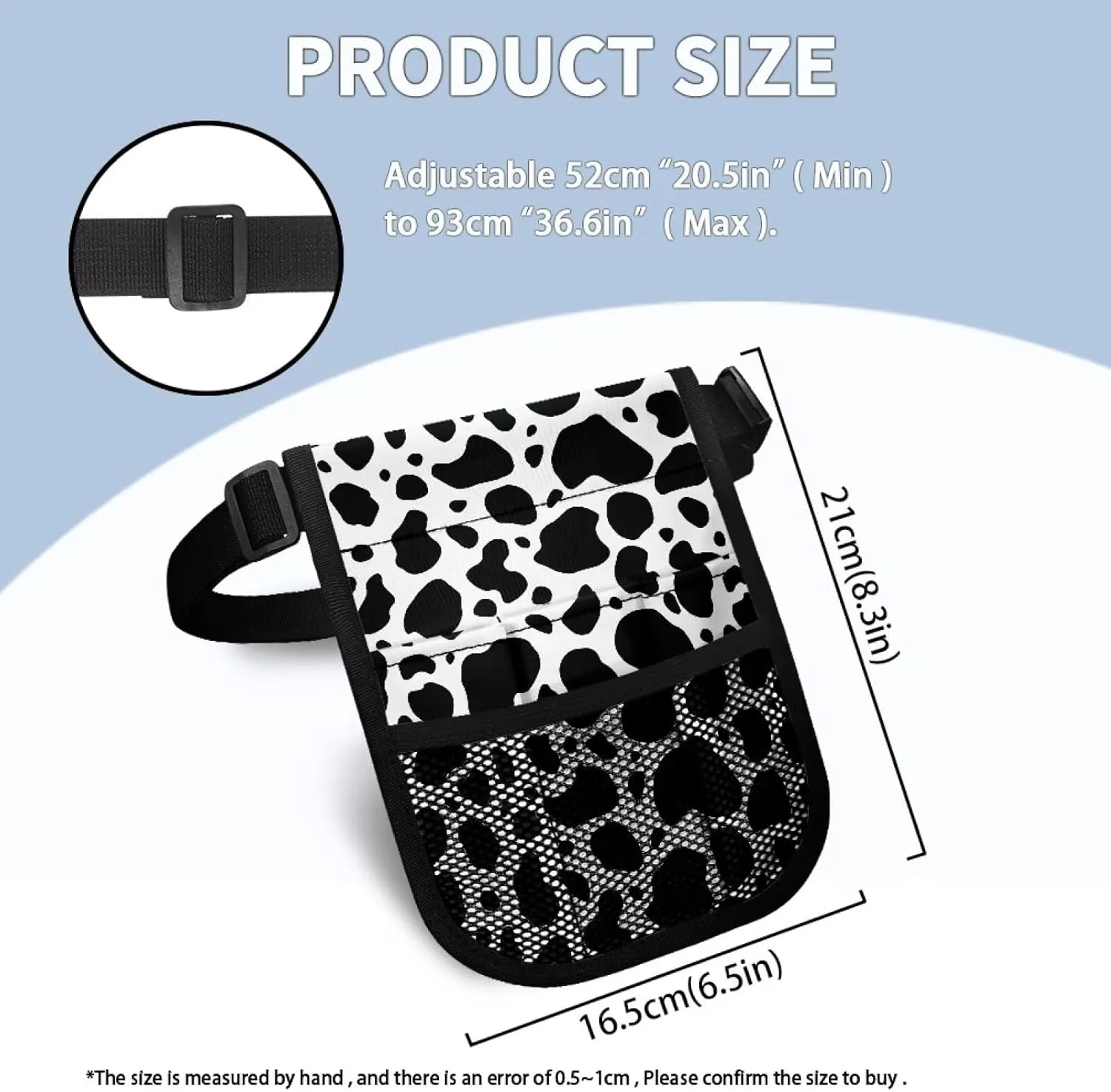Gomyblomy Nurse Fanny Pack Pocket Organizer for Nurses Doctors Cow Print Nursing Waist Pack with Gear Pockets Practical Nurse Belt Organizer Pouch for Women Men