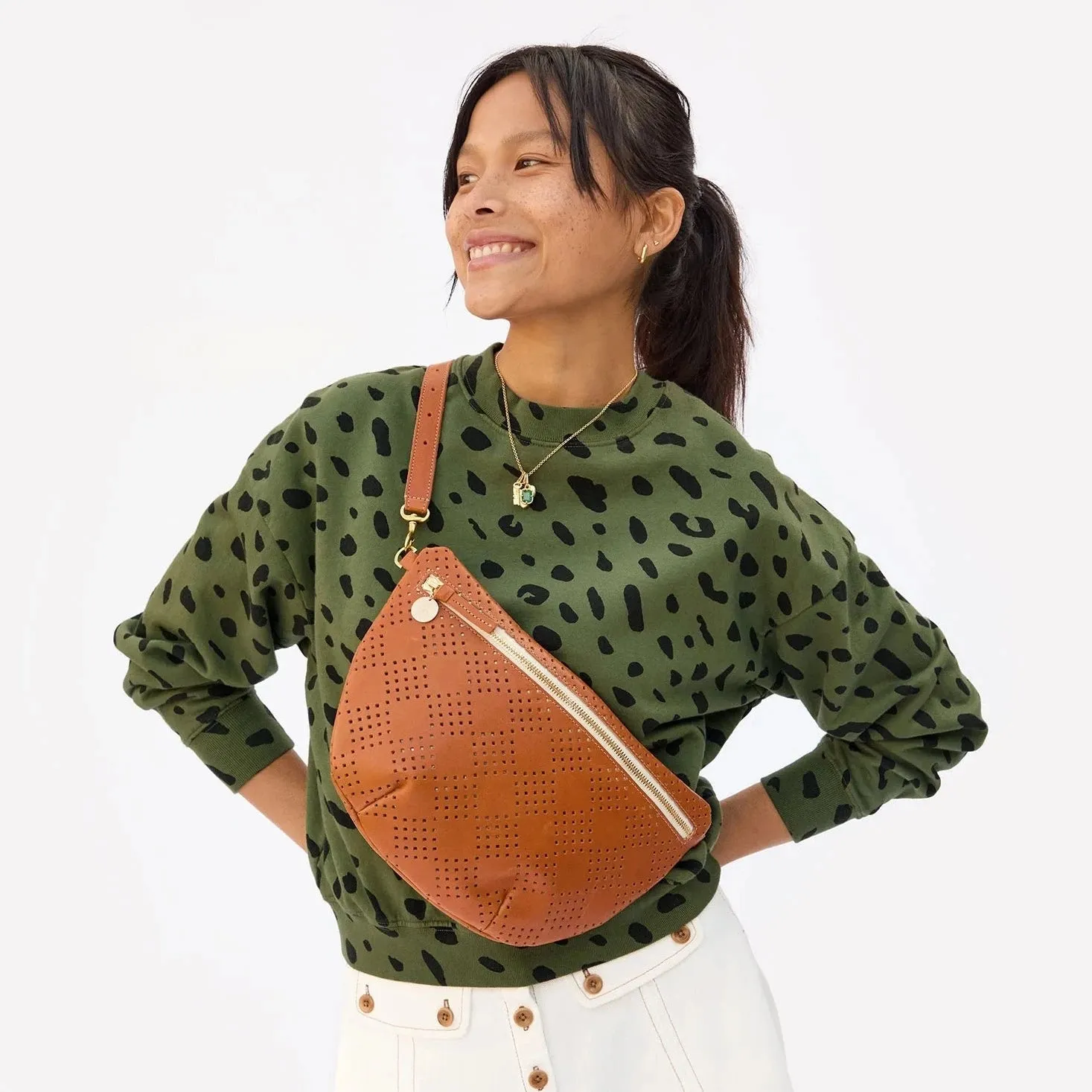 Grande Fanny in Cuoio Lightweight Checker Perf