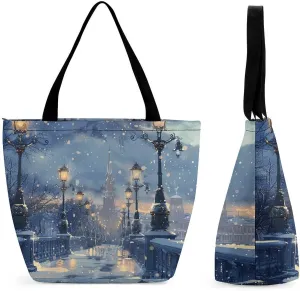 Grocery Bag Reusable Tote Bag Foldable White Cat Painting Shopping Bag Handbag Washable Shoulder Bag for Travel