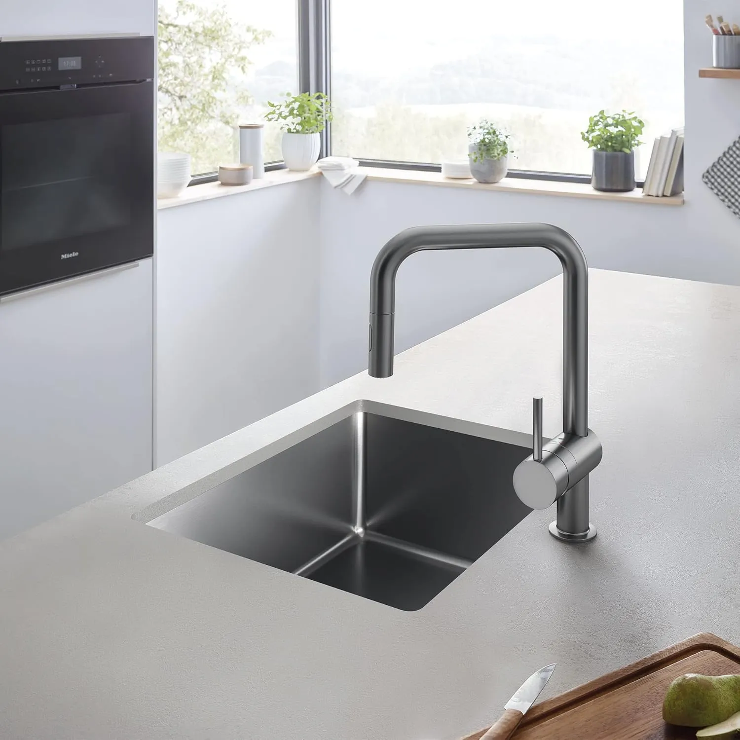 GROHE 32319DC3 Minta Pull-Down U Kitchen Faucet Supersteel (Stainless Steel)