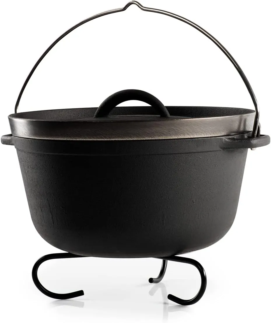 GSI Outdoors Guidecast 5qt Dutch Oven | Cast Iron Dutch Oven for Camping, Cabin and Home Kitchen