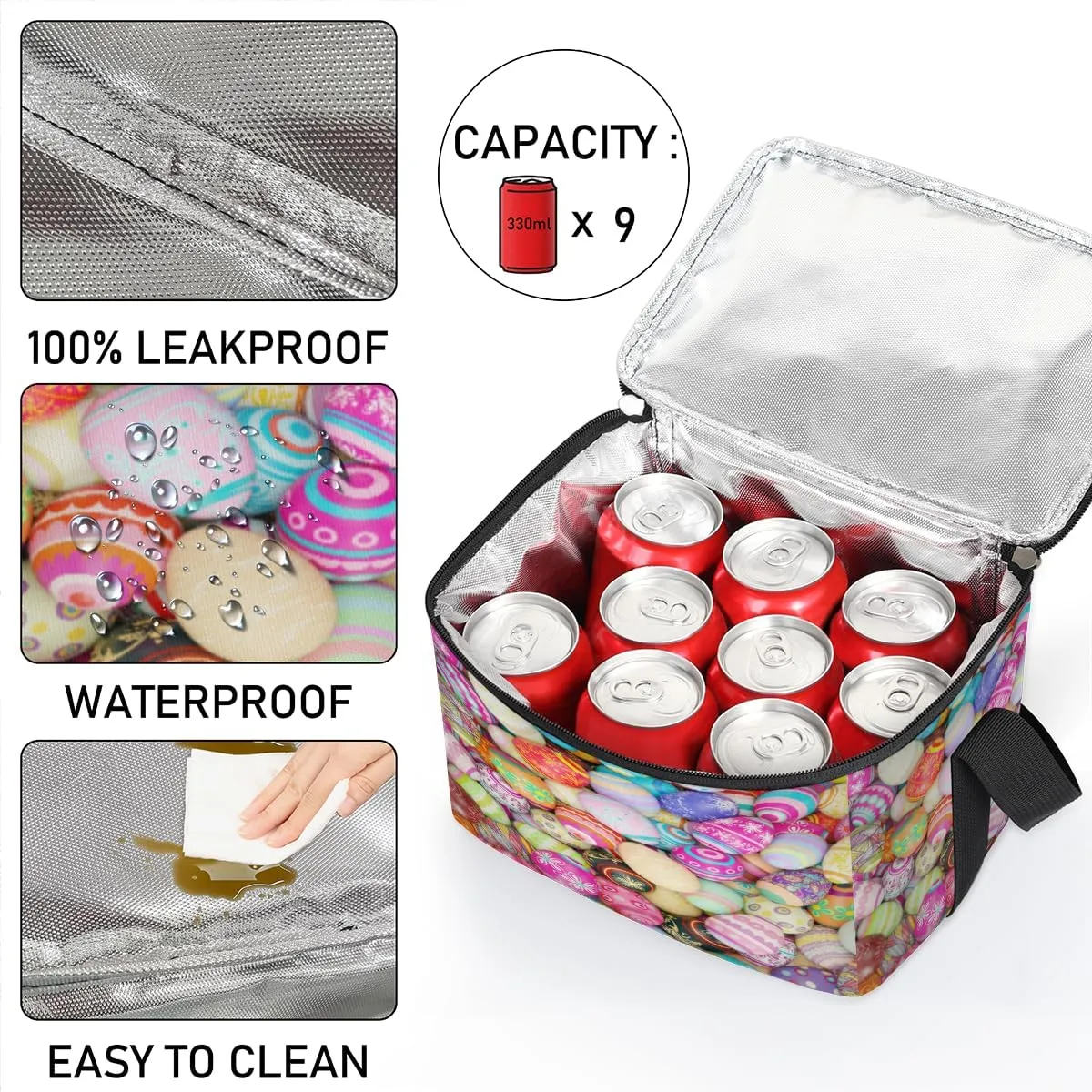 GUYOS-Abstract Music And Rhythm Lunch Bag Women - Reusable Lunch Bag Adult Men Women- Insulated Small LunchBox for Work Picnic- 1 Packs