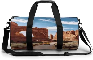 Gym Bag, Arches National Park Printed Gym Bag,cylinder Gym Bag,sports Luggage Bag,weekend Luggage Bag