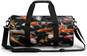Gym Bag, Fancy Carp Fishes Printed Gym Bag,cylinder Gym Bag,sports Luggage Bag,weekend Luggage Bag