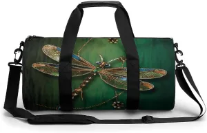 Gym Bag, Jewel Dragonfly Printed Gym Bag,cylinder Gym Bag,sports Luggage Bag,weekend Luggage Bag