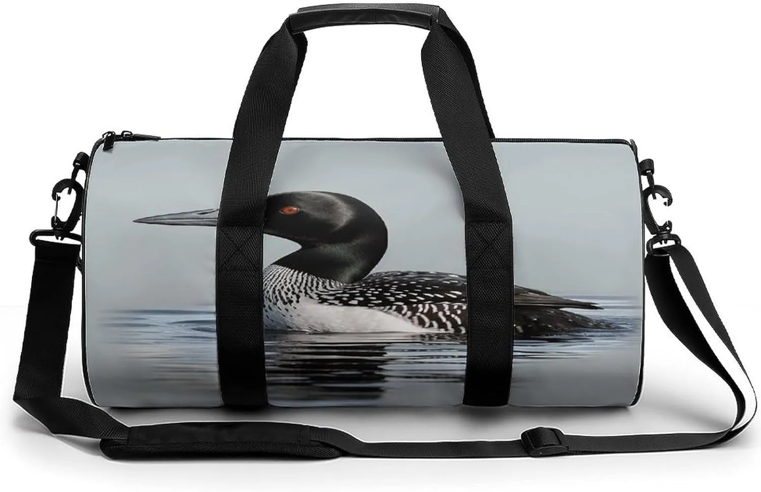 Gym Bag, Loon Nature Bird Printed Gym Bag,cylinder Gym Bag,sports Luggage Bag,weekend Luggage Bag