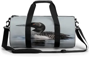Gym Bag, Loon Nature Bird Printed Gym Bag,cylinder Gym Bag,sports Luggage Bag,weekend Luggage Bag