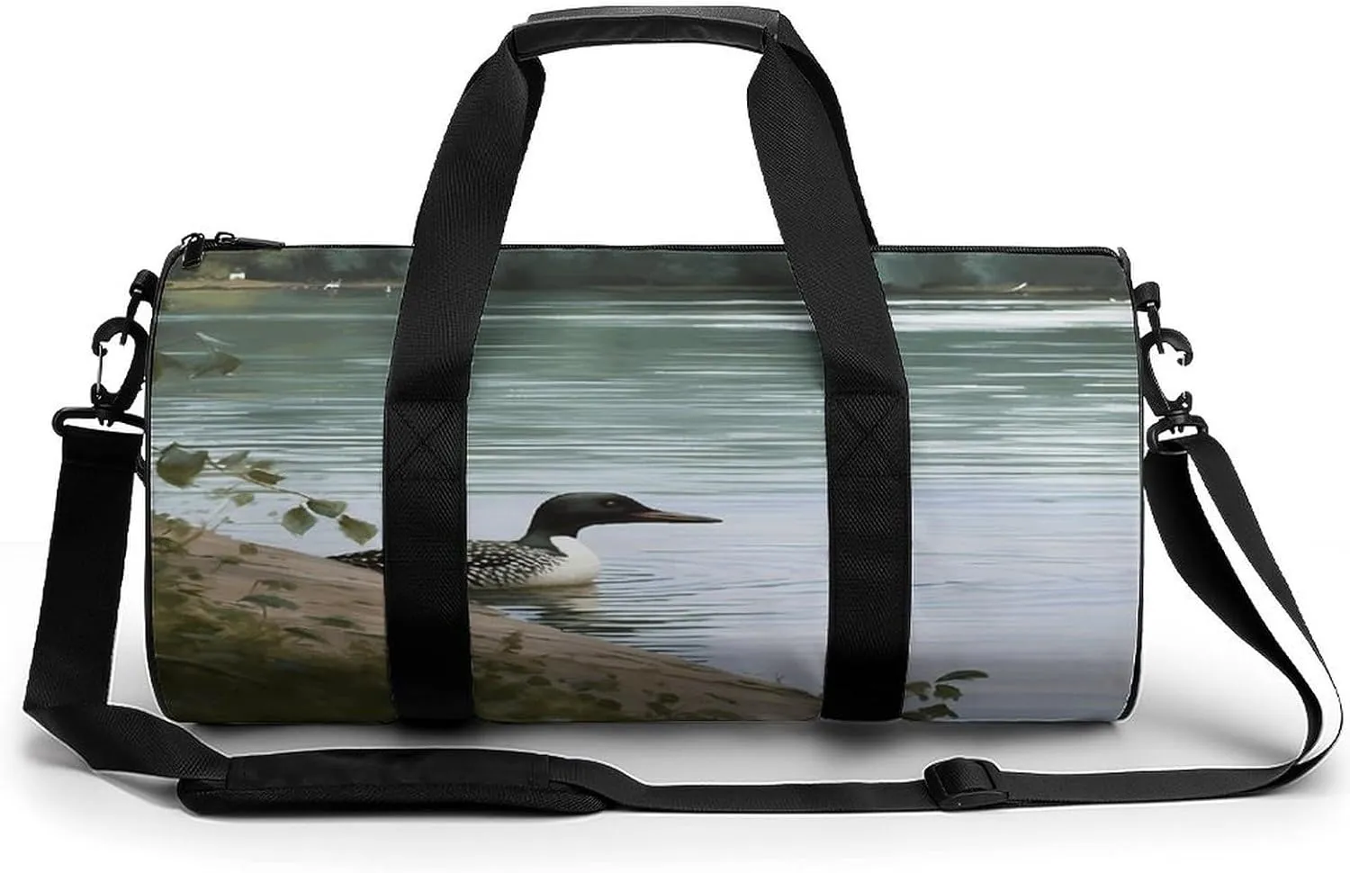 Gym Bag, Loon Nature Birds Printed Gym Bag,cylinder Gym Bag,sports Luggage Bag,weekend Luggage Bag
