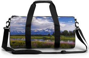 Gym Bag, National Park Printed Gym Bag,cylinder Gym Bag,sports Luggage Bag,weekend Luggage Bag