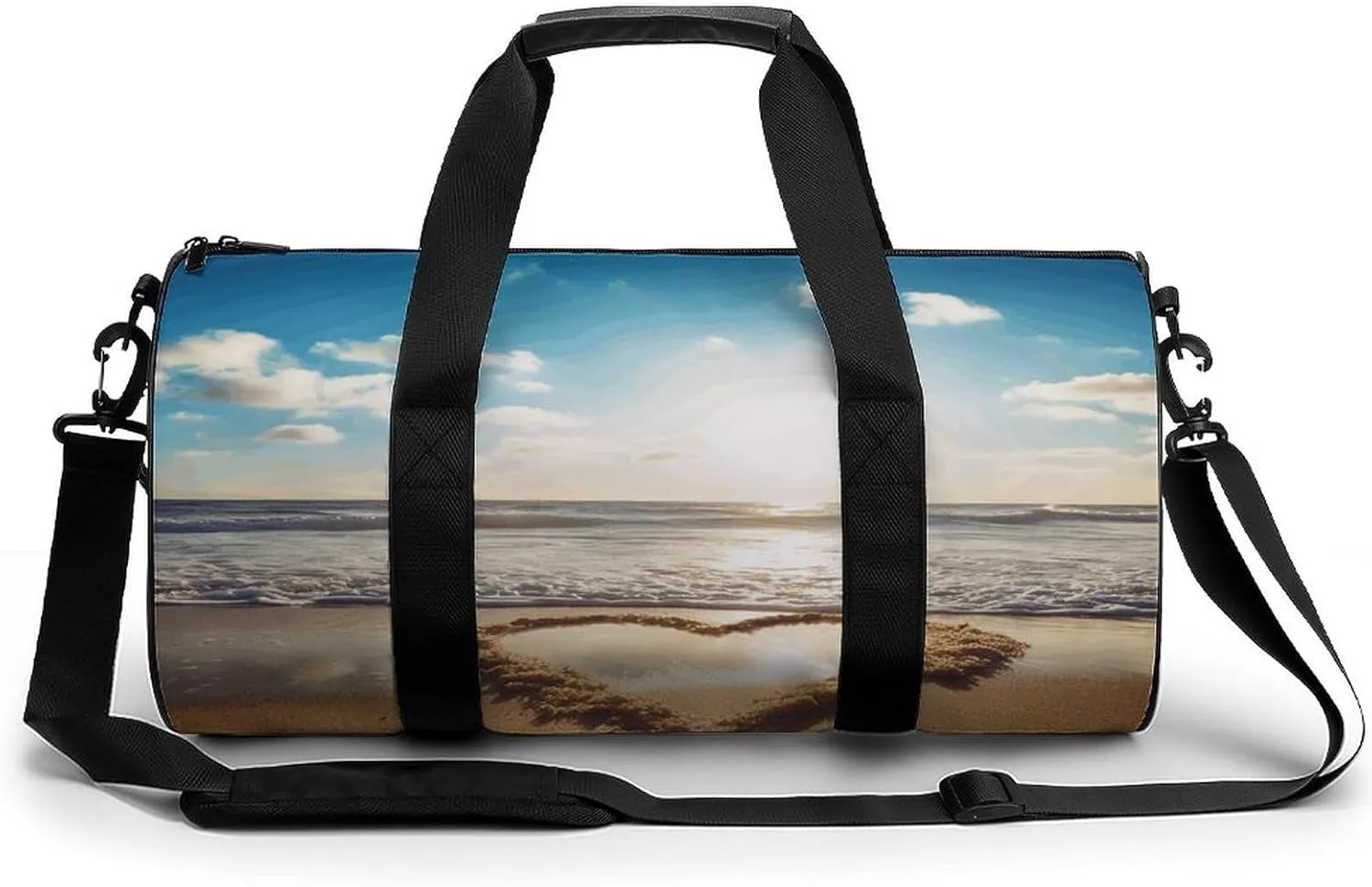 Gym Bag, Romantic Beach Printed Gym Bag,cylinder Gym Bag,sports Luggage Bag,weekend Luggage Bag