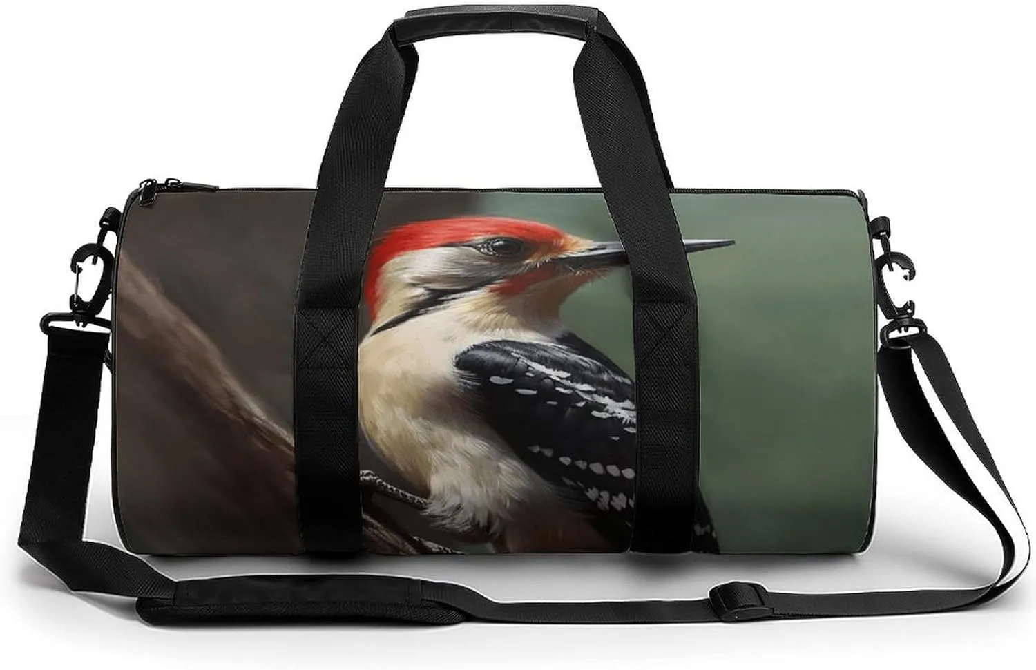 Gym Bag, Woodpecker Printed Gym Bag,cylinder Gym Bag,sports Luggage Bag,weekend Luggage Bag