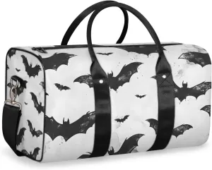 Halloween Bat Travel Duffle Bag for Women Men Gym Duffel Foldable Bag Waterproof Weekender Scary Animals Duffle Tote
