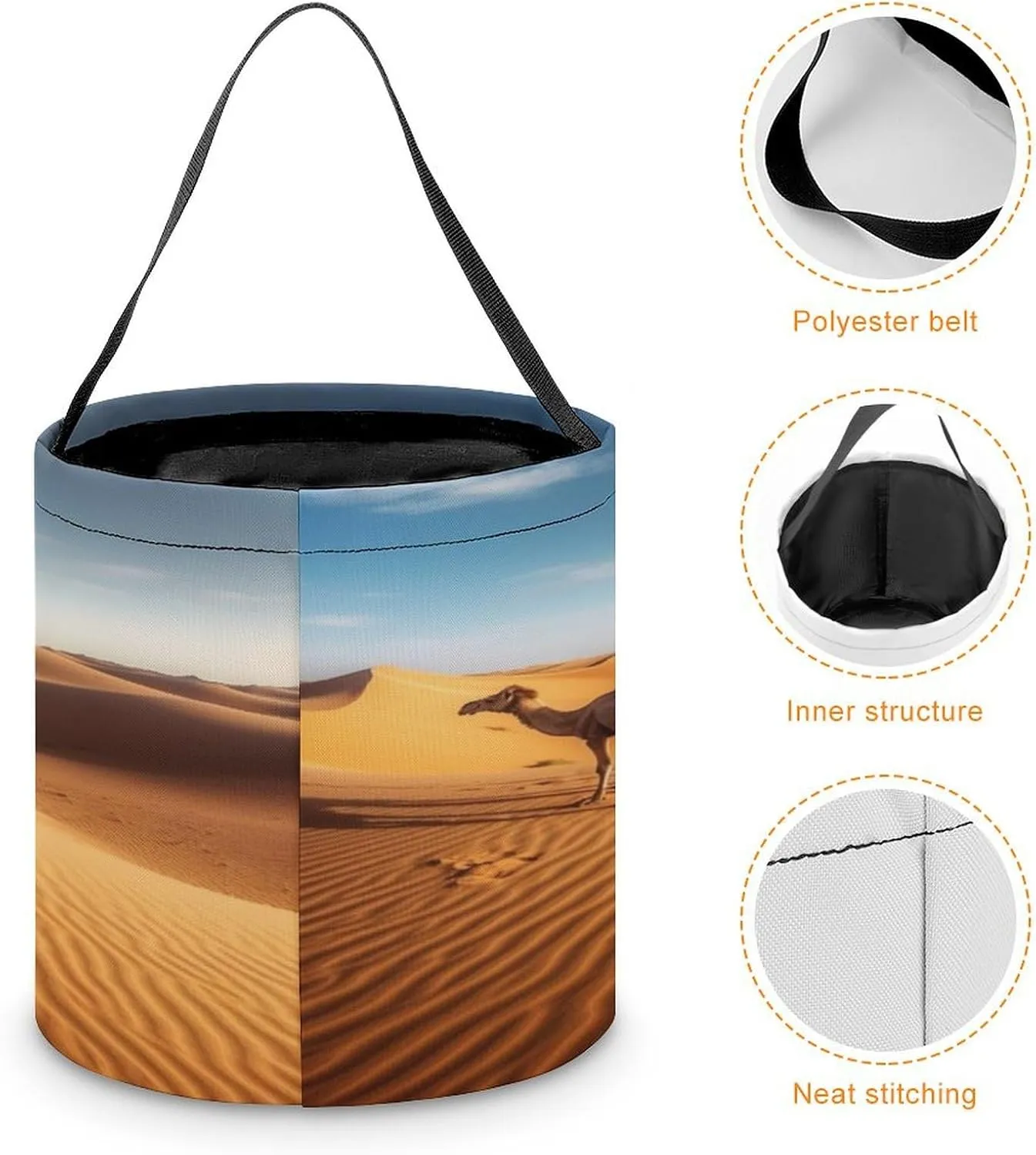 Halloween Candy Bucket,Halloween Trick Or Treat Bags,Seaside Cruise Ship Printed Collapsible Reusable Candy Basket