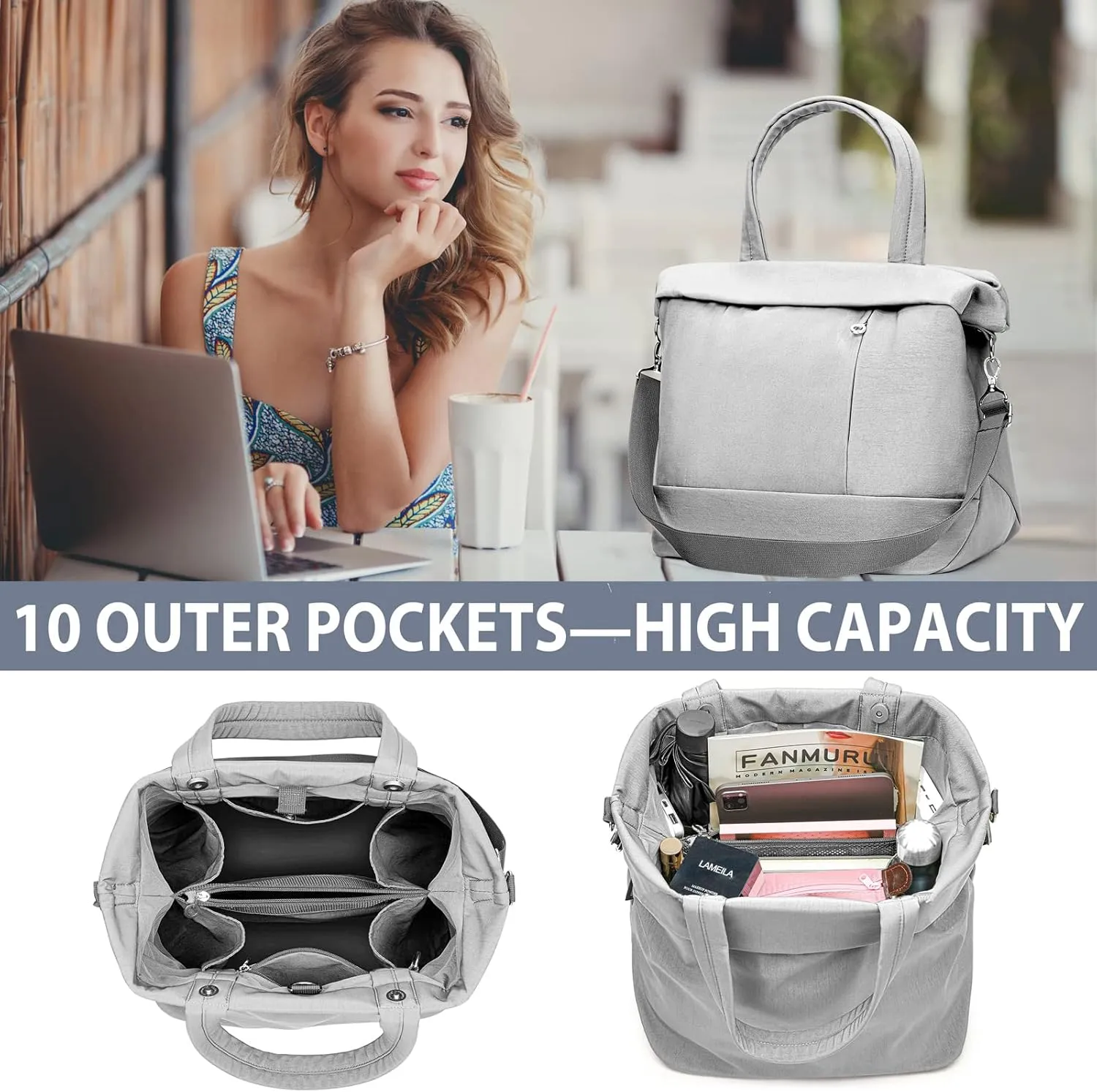Handbags for Women Top Handle Crossbody Shoulder Bags Satchel Hobo Multi-Pocket Totes for Gym, Work, School,Yoga