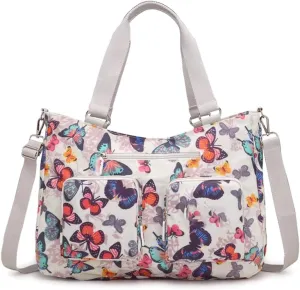Handbags Multicolor Women's Large Capacity Shoulder Bag - Top-Handle Nylon Crossbody Travel Handbag for Ladies(D)