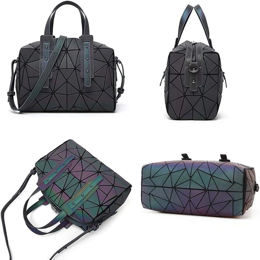 Handbags Womens Geometric Luminous Purse bags Ladies Top Handle Satchel Bags