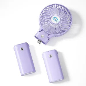 HandFan 10400mAh Portable Handheld Fan, Rechargeable Personal Hand Fan, Foldable Electric Mini Fans, Battery Operated Cooling Fans for Travel, Beach, Outdoors, Indoors(Light Purple)