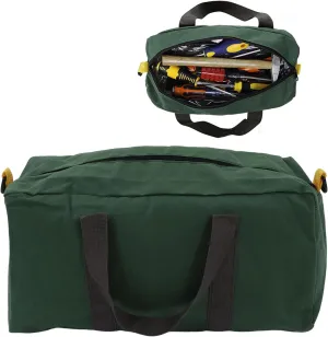 Handled Tool Bag Wide Mouth, 18 x 6 x 9Inch Heavy Large Capacity Duty Tool Organizer, Portable Tool Tote for Carpentry Electrician (18inch)