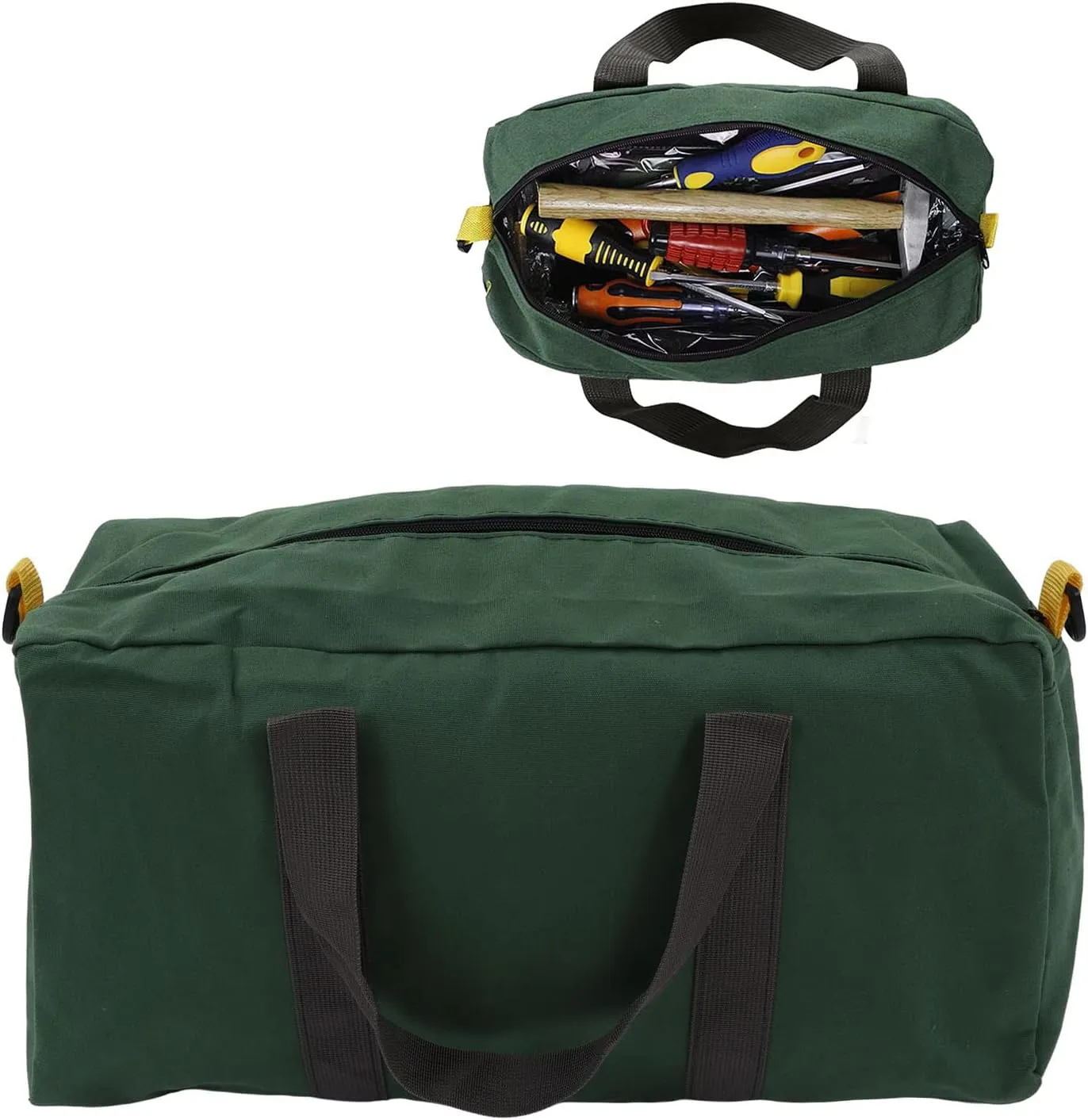 Handled Tool Bag Wide Mouth, 18 x 6 x 9Inch Heavy Large Capacity Duty Tool Organizer, Portable Tool Tote for Carpentry Electrician (18inch)