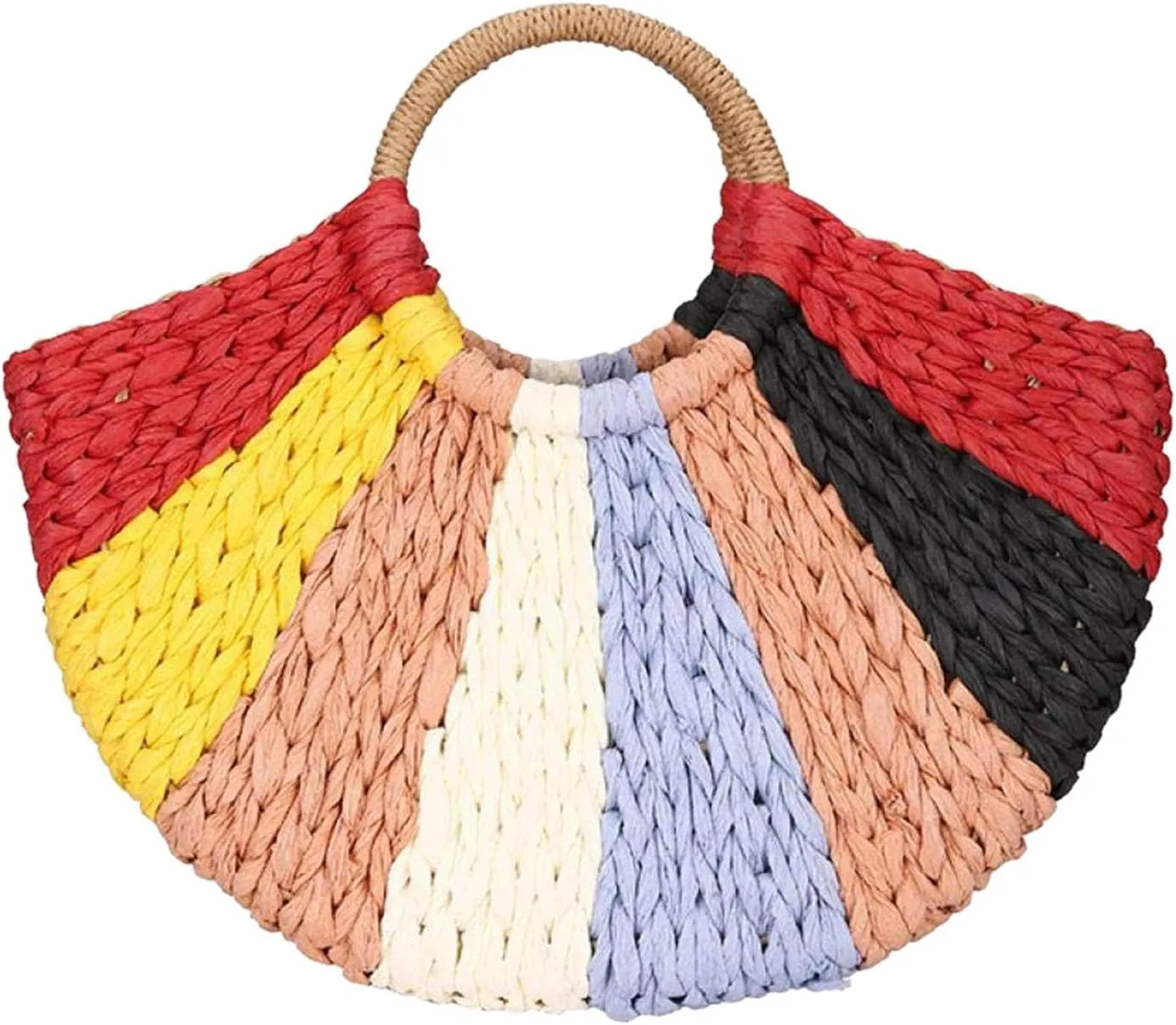Handwoven Straw Tote for Women with Top Handle for Summer Activities