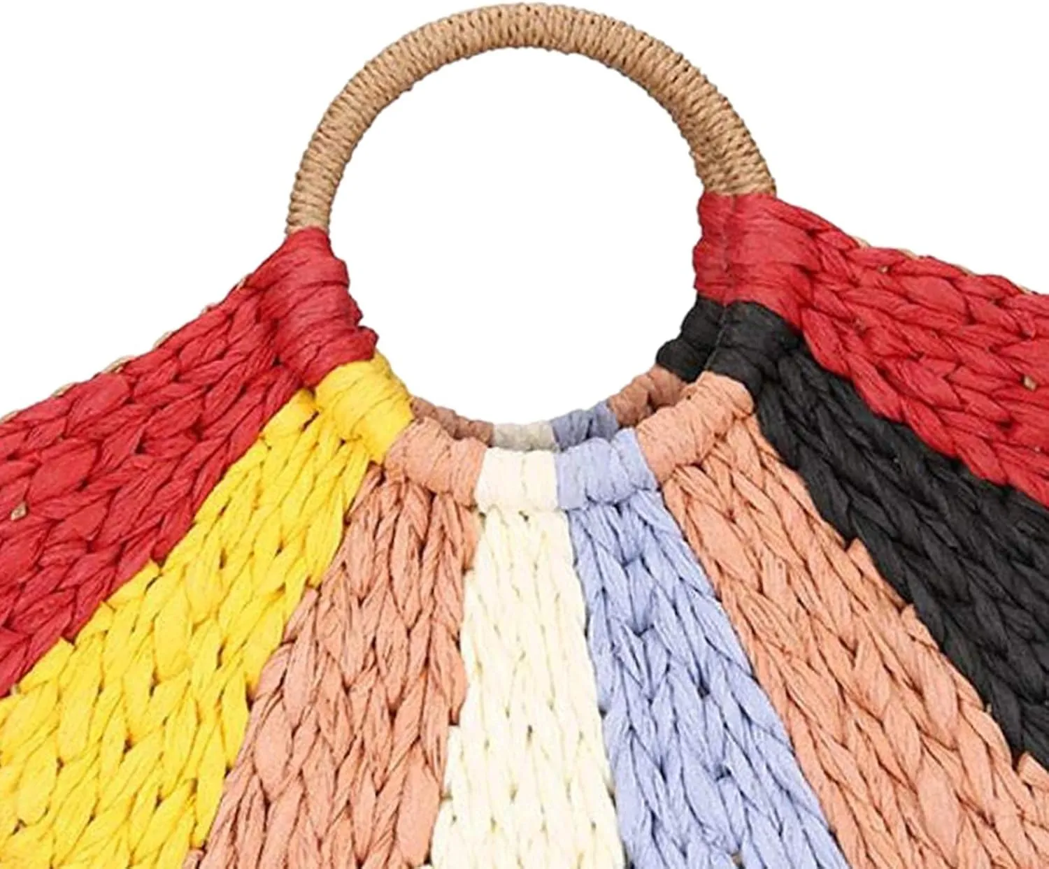 Handwoven Straw Tote for Women with Top Handle for Summer Activities