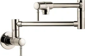 hansgrohe 04218830 Talis C 8-inch Tall 2-Handle Pot Filler with 360-Degree Swivel in Polished Nickel