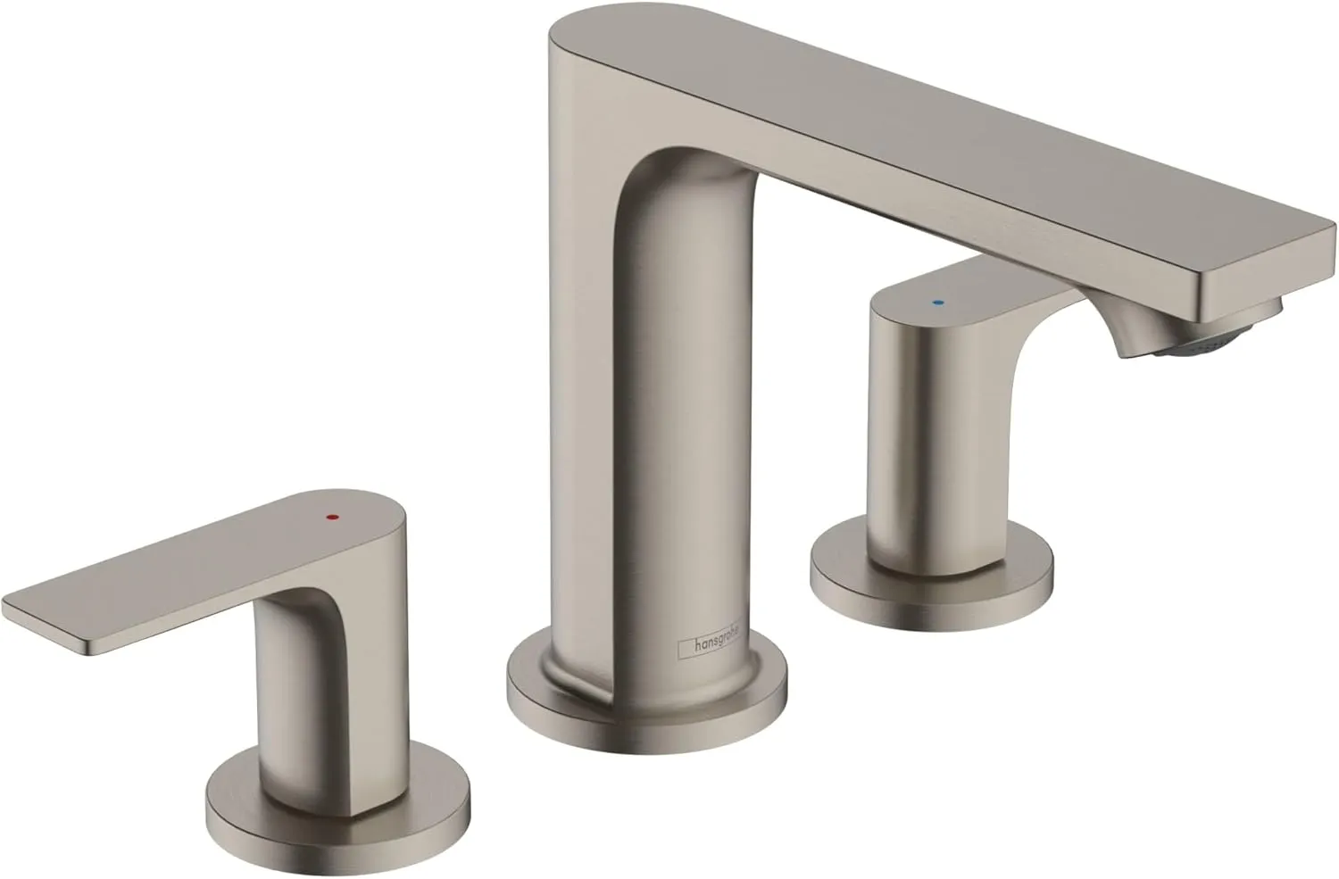 Hansgrohe Rebris E Contemporary 2-Handle 3-Hole 5-inch Tall Bathroom Sink Faucet in Brushed Nickel, 72532821