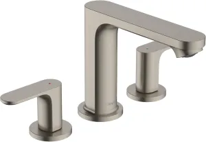 Hansgrohe Rebris S Contemporary 2-Handle 3-Hole 5-inch Tall Bathroom Sink Faucet in Brushed Nickel, 72530821