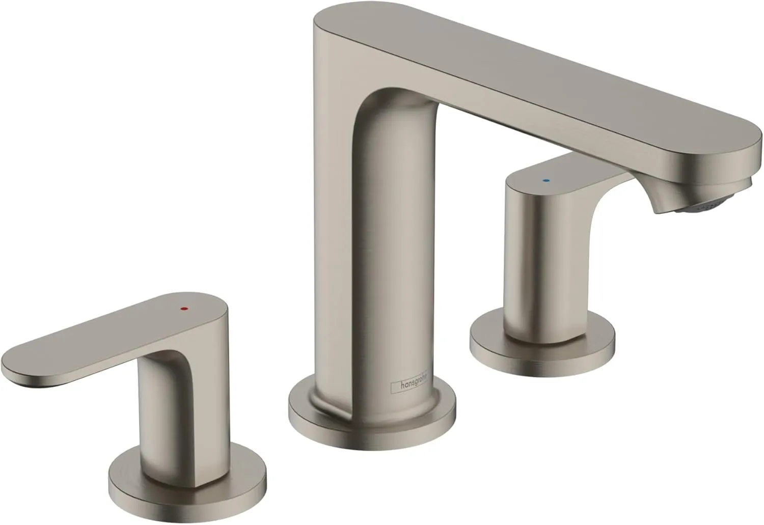 Hansgrohe Rebris S Contemporary 2-Handle 3-Hole 5-inch Tall Bathroom Sink Faucet in Brushed Nickel, 72530821