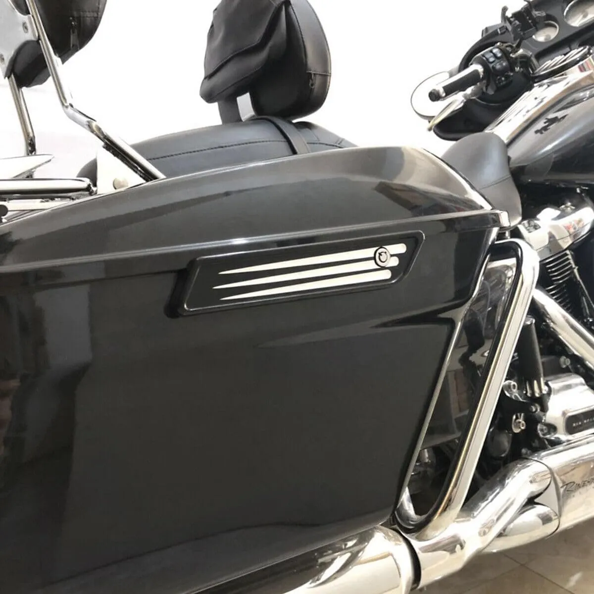 Harley Touring Road King Street Glide Saddlebag Hinge & Latch Covers 2014-2023 (Black Latch)