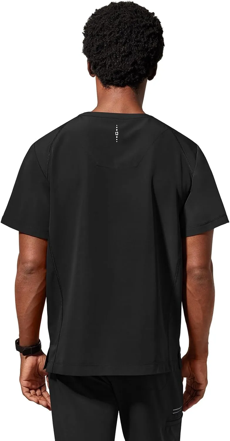 Healing Hands Men's Scrub Top Steven Top with 3 Pockets, Moisture Wicking, 360° Stretch & Recycled Fibers - 2382