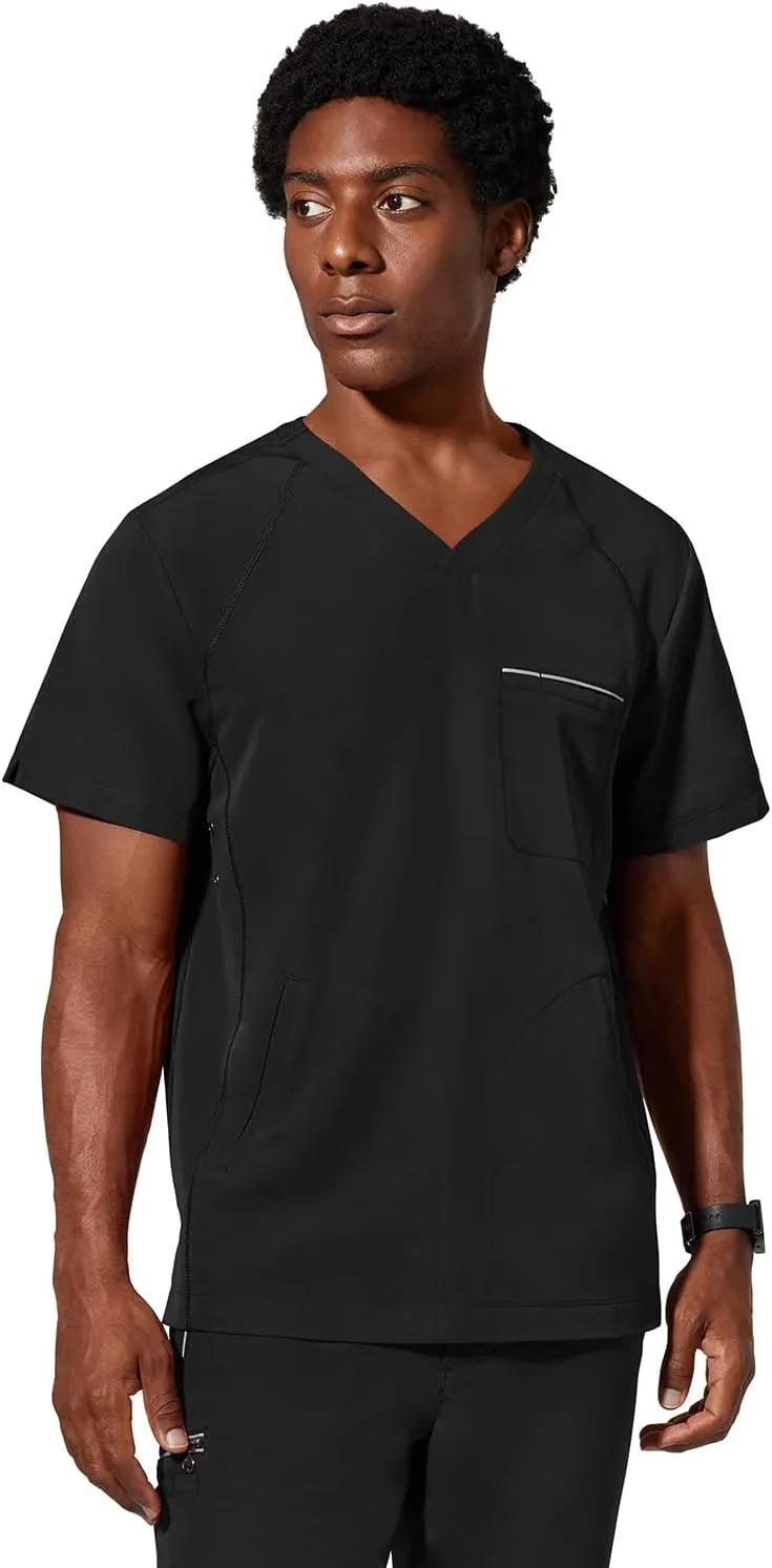 Healing Hands Men's Scrub Top Steven Top with 3 Pockets, Moisture Wicking, 360° Stretch & Recycled Fibers - 2382