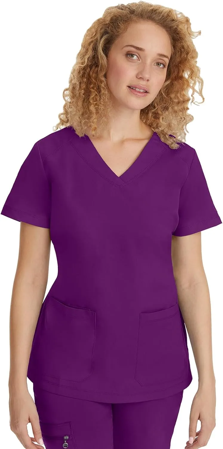 Healing Hands Scrubs for Women Jill Scrub Top V-Neck Modern Fit with 2 Patch Pockets and 2-Way Stretch Fabric 2320