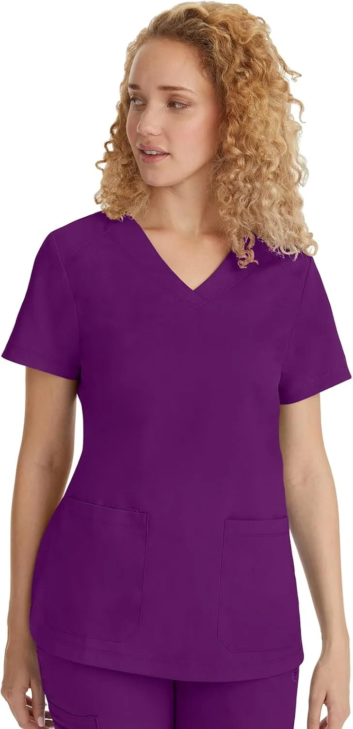 Healing Hands Scrubs for Women Jill Scrub Top V-Neck Modern Fit with 2 Patch Pockets and 2-Way Stretch Fabric 2320