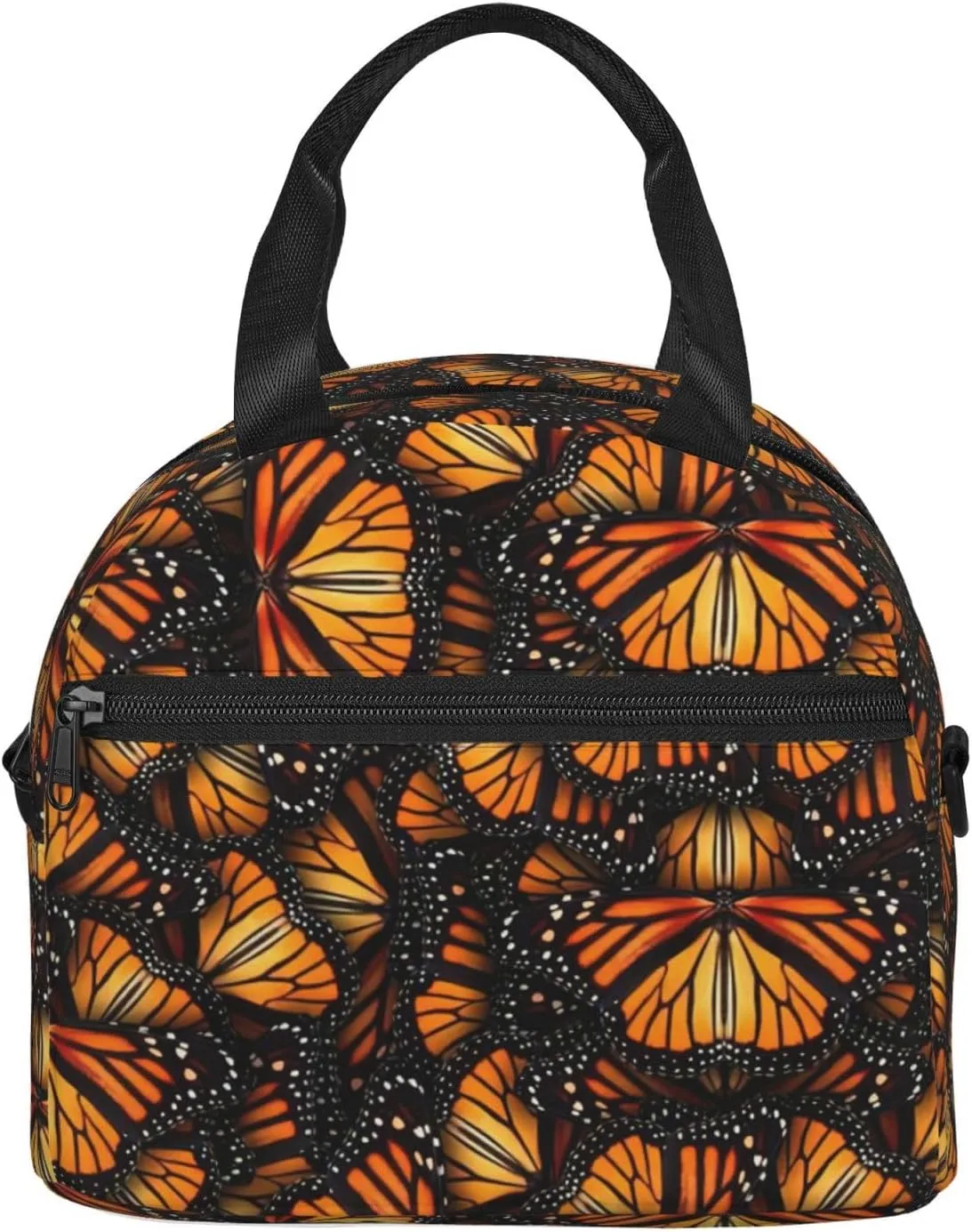 Heaps Of Orange Monarch Butterflies Lunch Bag For Women Men Insulated Lunch Tote Box Reusable For Office Picnic Days