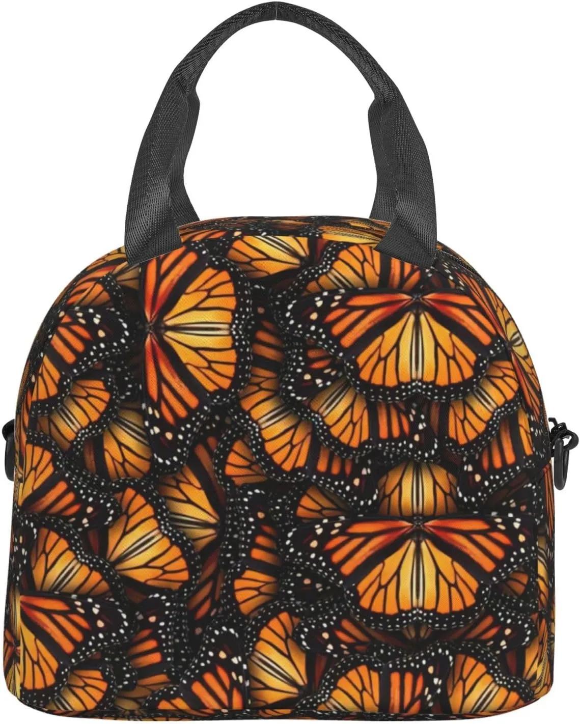 Heaps Of Orange Monarch Butterflies Lunch Bag For Women Men Insulated Lunch Tote Box Reusable For Office Picnic Days