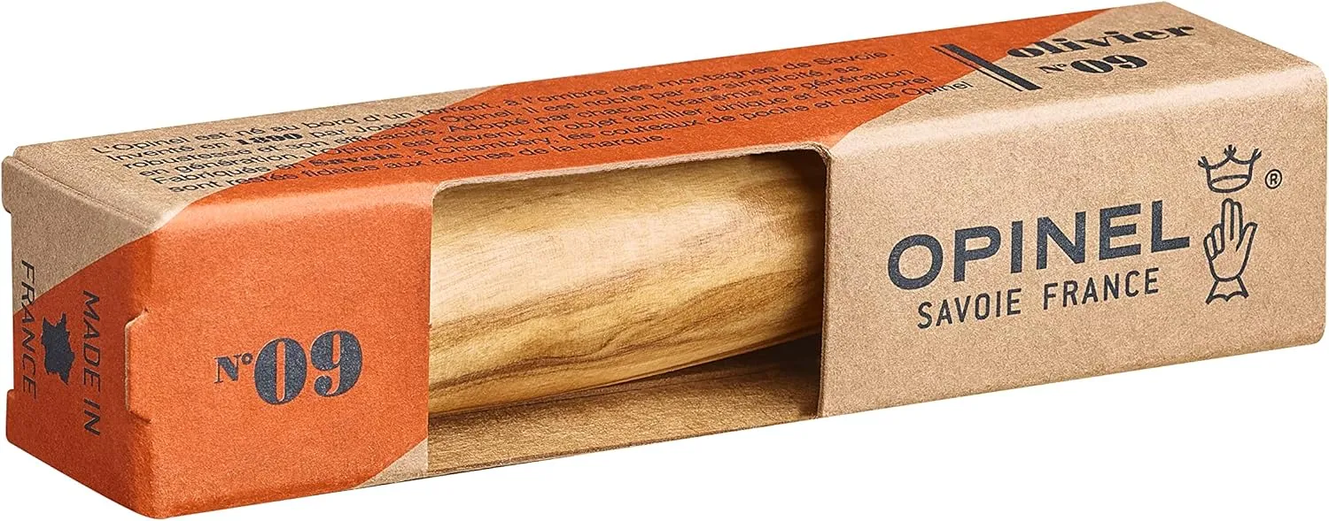 Herbertz Messer Solingen Opinel Pocket Knife No. 09 with Olive Wood Handle and 12C27 Steel