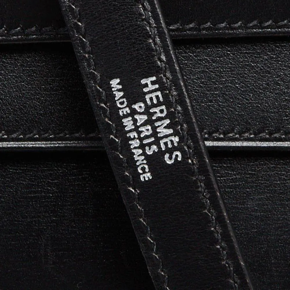 Hermes Black Box Leather Kelly Sellier 32 Bag