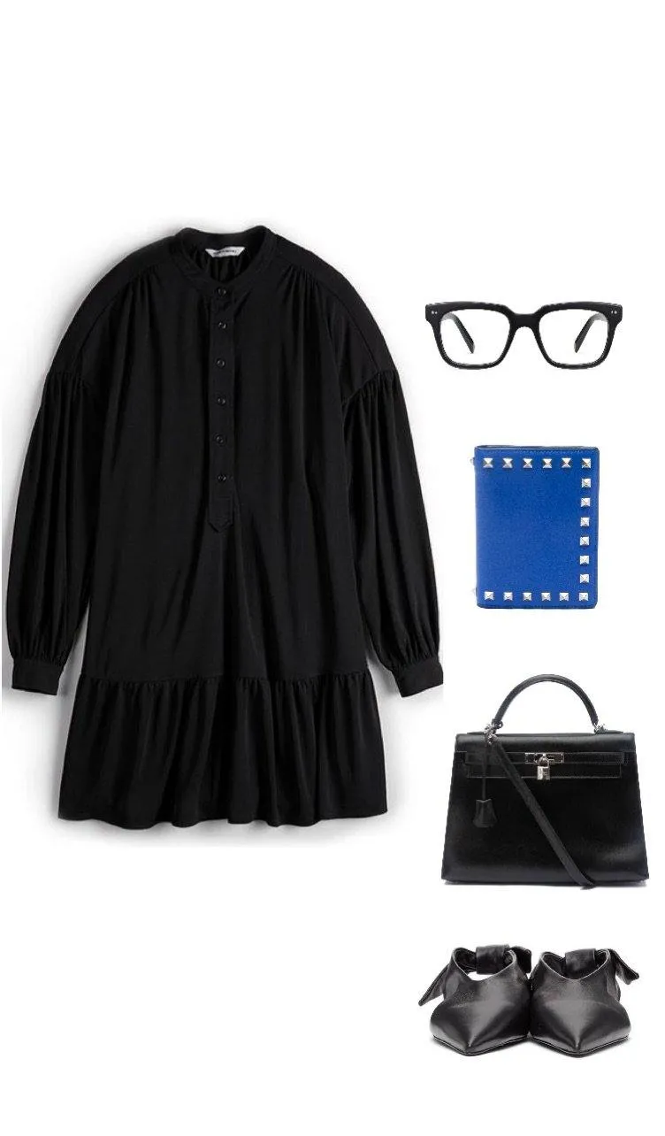 Hermes Black Box Leather Kelly Sellier 32 Bag
