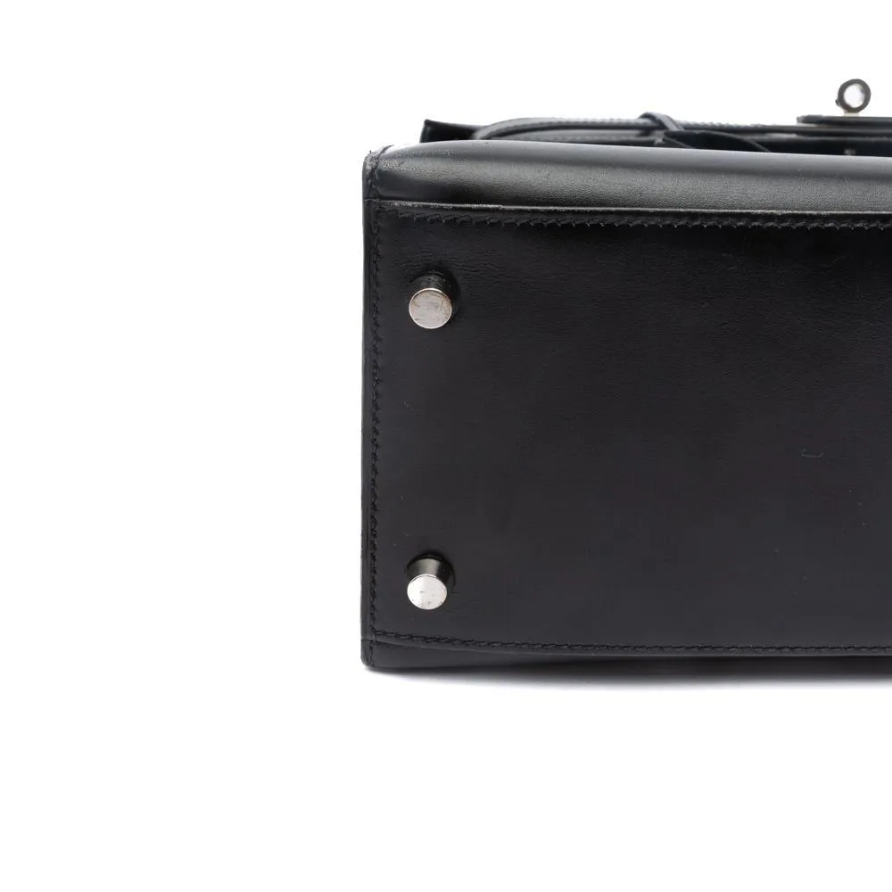 Hermes Black Box Leather Kelly Sellier 32 Bag