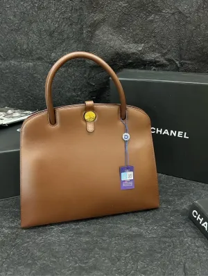 Hermes Brown Dalvy Leather Handbag 30cm×24cm